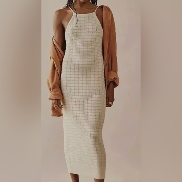 NWT Free People Mallorca Fauxchet Sweater Midi Dress - Picture 2 of 4